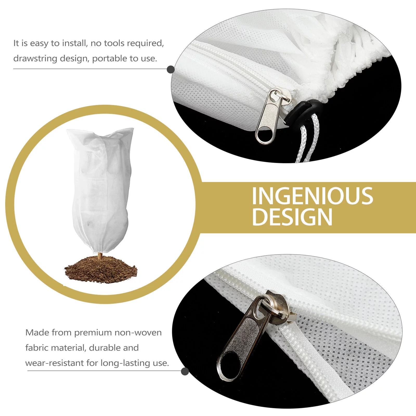 2pcs Greenhouse Plant Non-woven Cover Plant Frost-proof Protective Cover