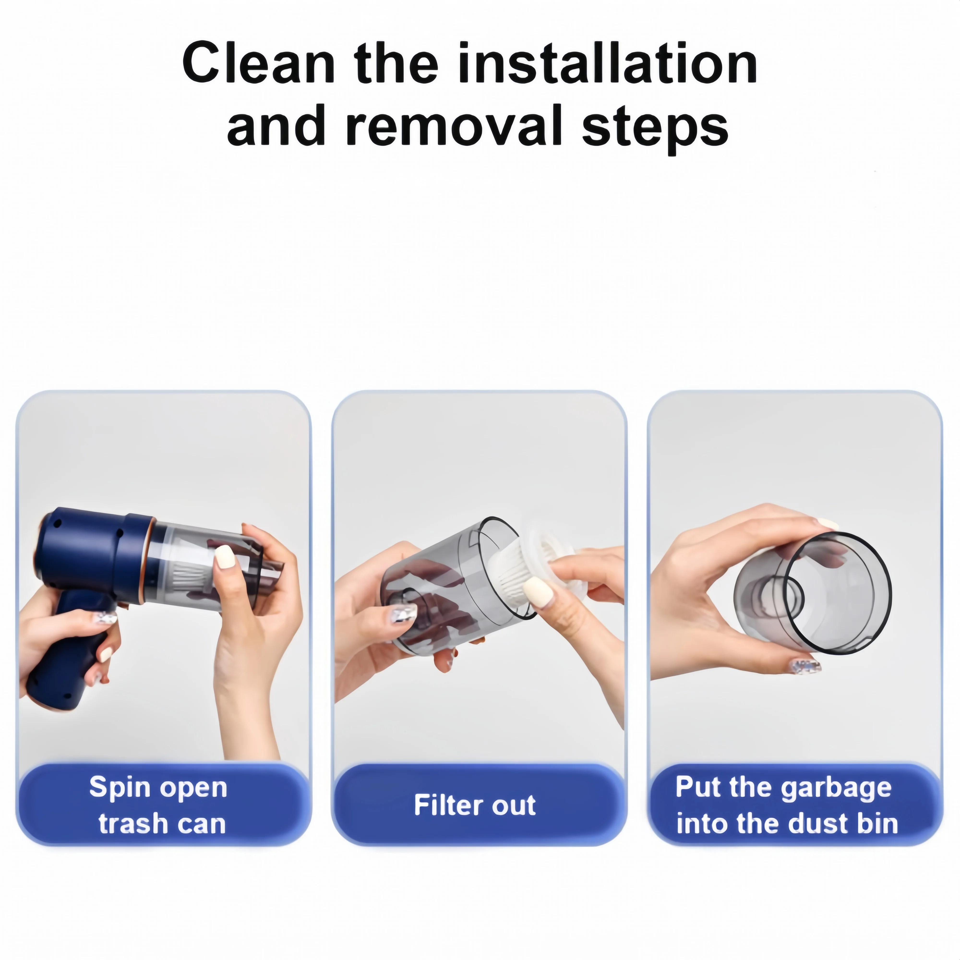 DUBEN 120W 3 in 1 Upgrade Car Vacuum Cleaner Air Blower Wireless Handheld Rechargeable