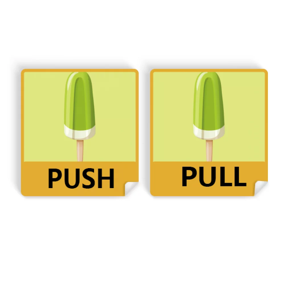Green Mung Bean Popsicle Sweet Ice Push Pull Door Sign Vinyl Stickers Shop