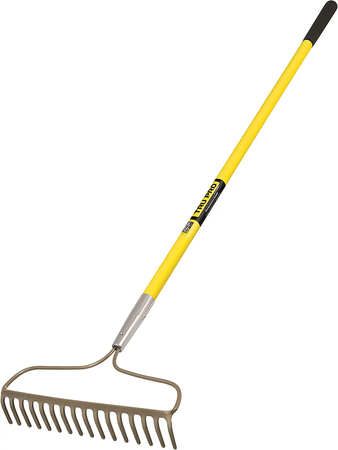 60-Inch 16 Teeth Forged Bow Rake, Fiberglass Handle, 10-Inch Grip