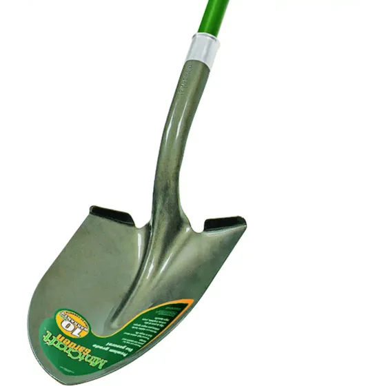 Landscapers Select 34597 Round Point Long Fiberglass Handle Shovel Black Grip, Each