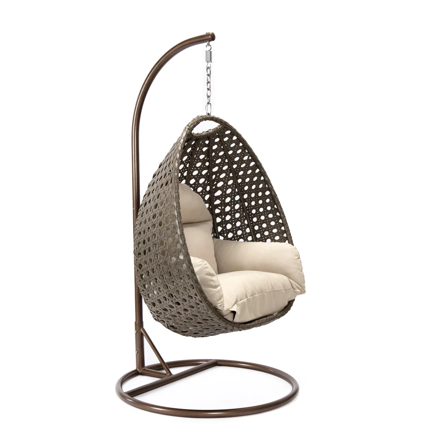 Maykoosh Eclectic Escape Beige Wicker Hanging Egg Swing Chair