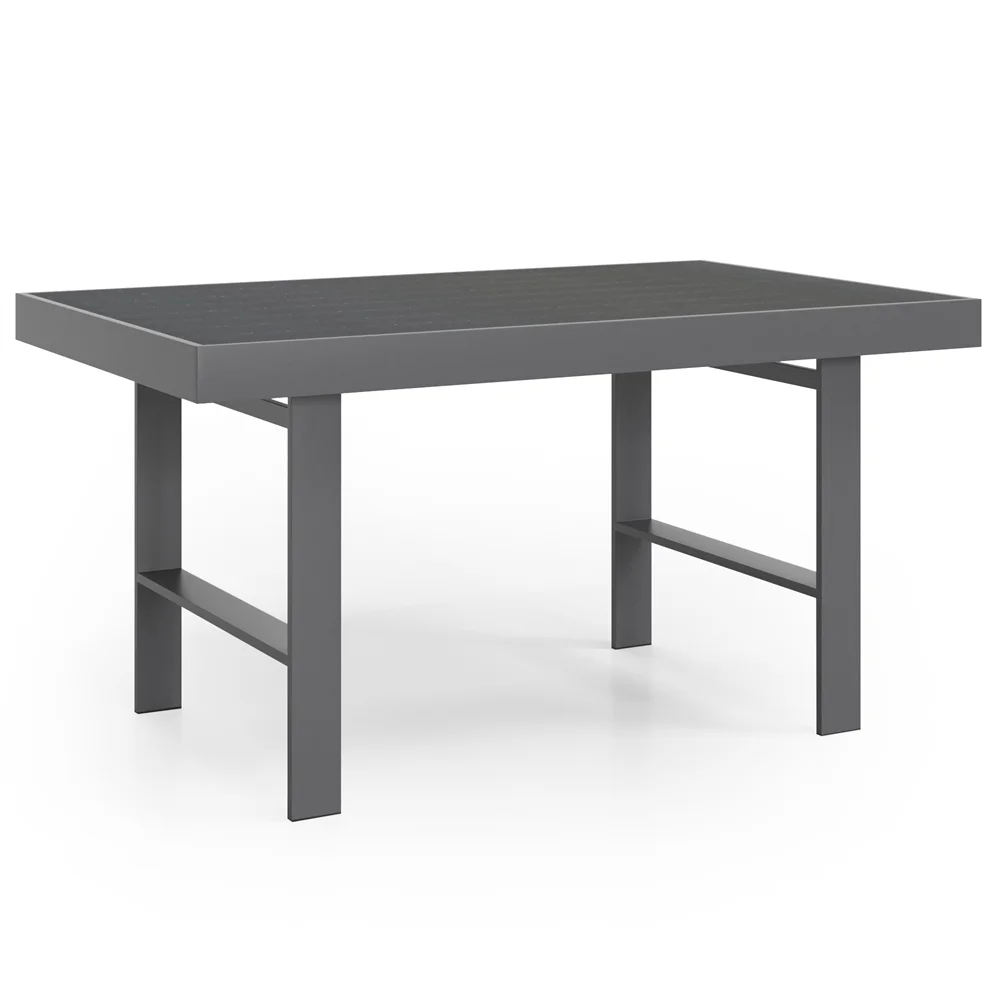 CoSoTower Aluminum Grey Tall High Patio Dining Table Outdoor Coffee Sofa Tables Rectangle