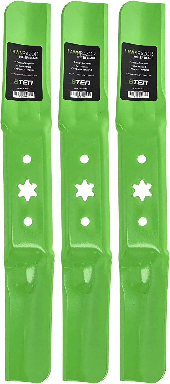 8TEN LawnRAZOR Mower Blade Set for MTD Cub Cadet RZT S54 L54 Troy Bilt 54 inch Deck 942-05056A 942-05056 (Medium Lift)
