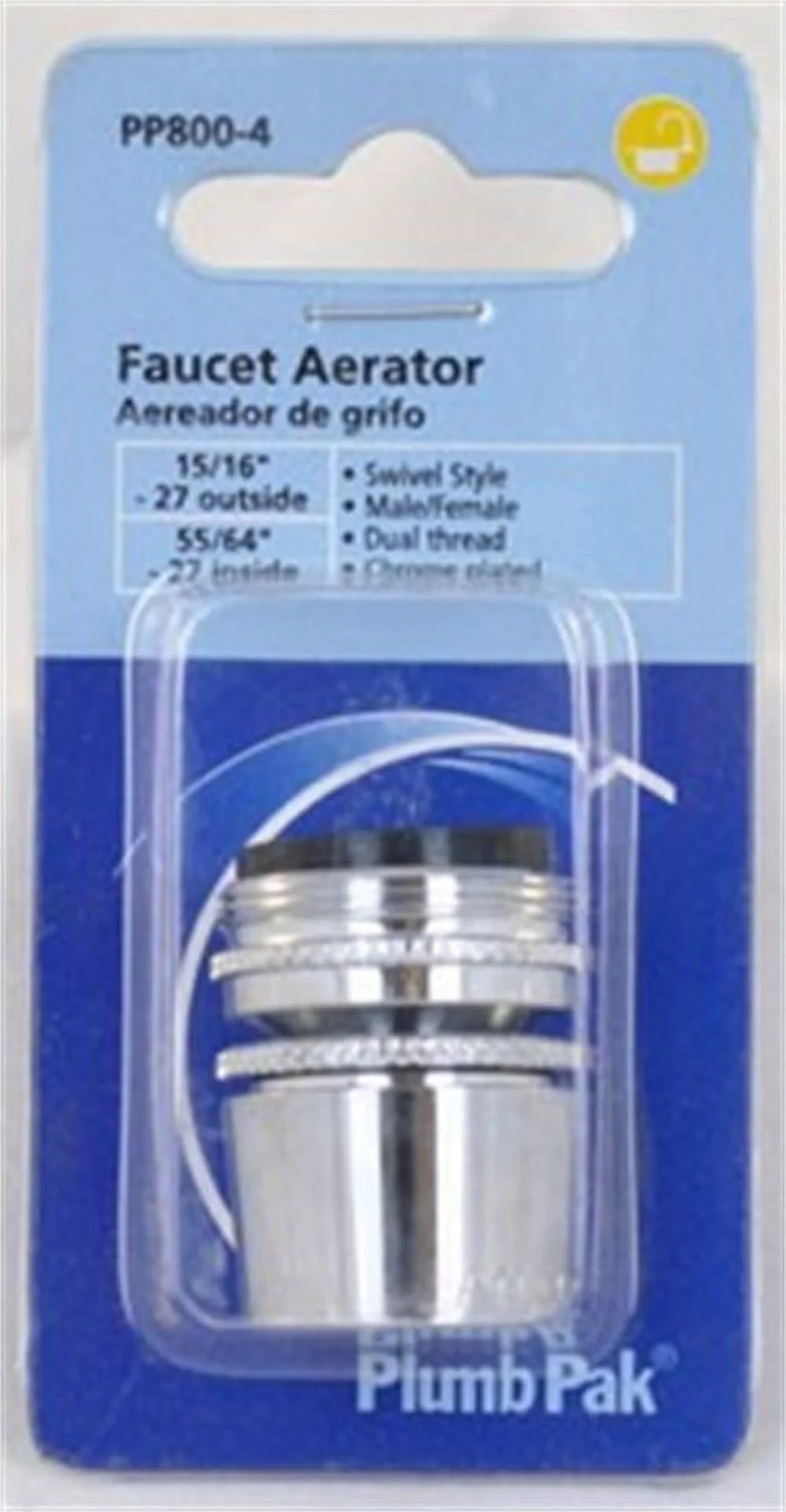 Plumb Pak Dual Thread 15/16 in. x 55/64 in. Chrome Plated Swivel Aerator