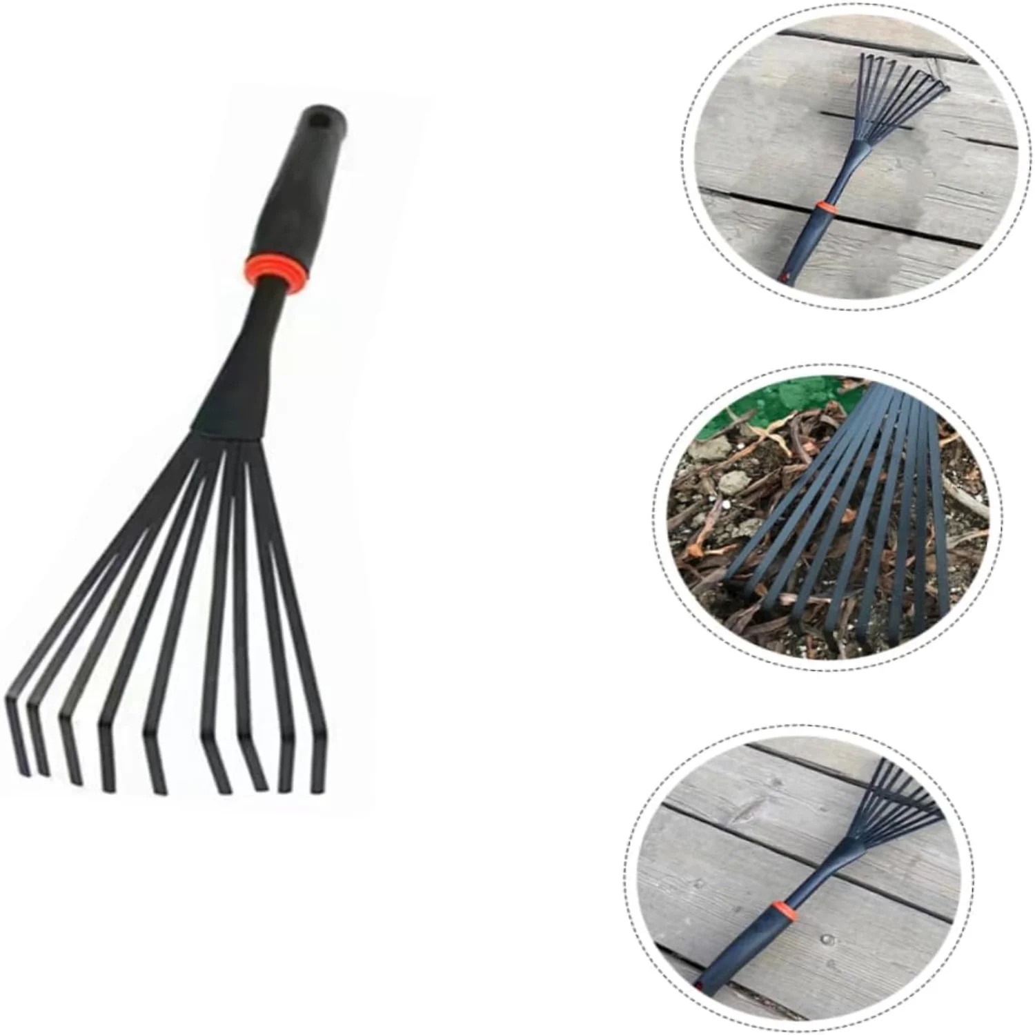 Efficient  Sturdy Small Leaf Rake Hand Tool: Heavy Duty  Ideal for Lawns  Flower Beds  and Gardens - Perfect for Small Spaces - Essential Gardening Equipment for Lawns and Flower Beds - I