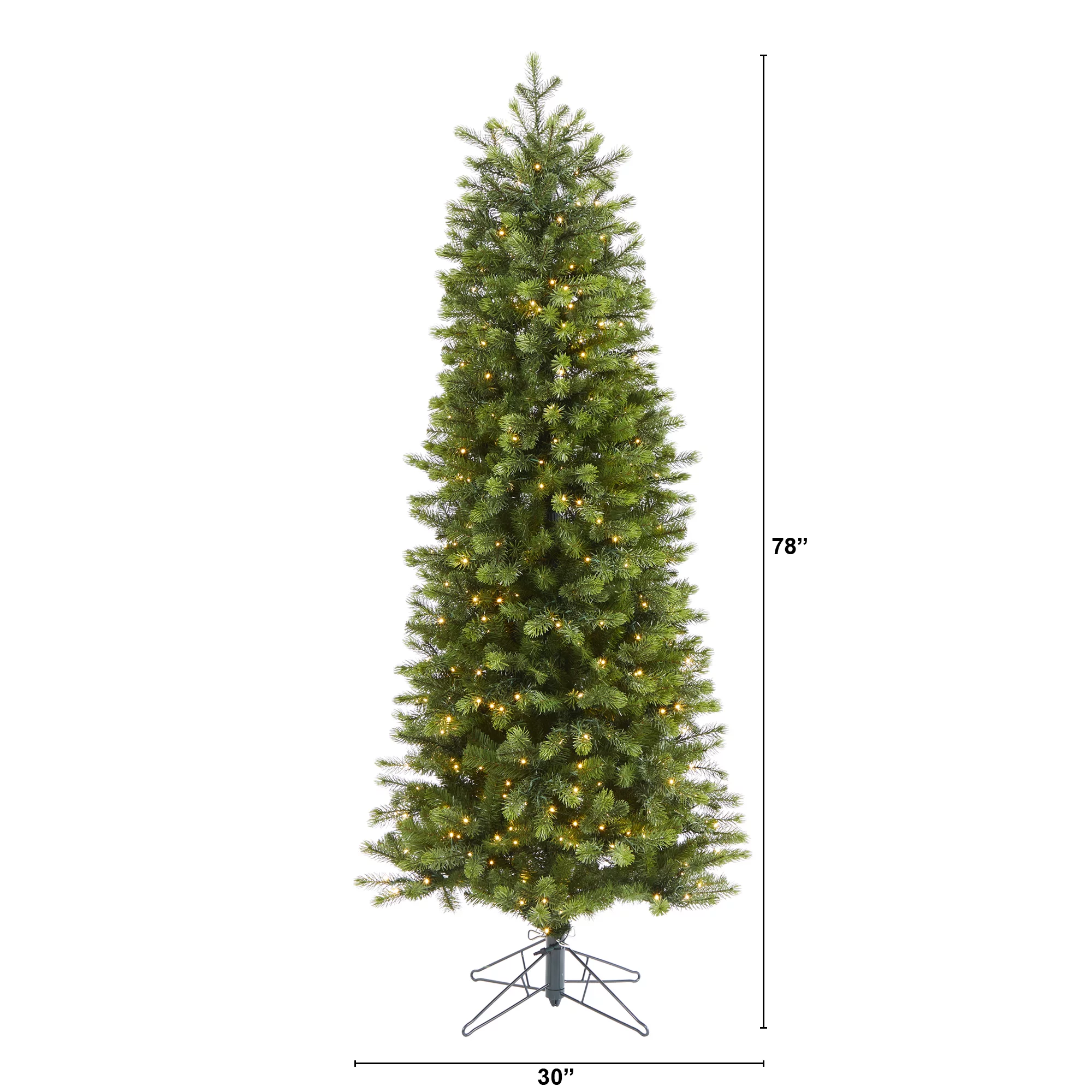 Nearly Natural 6.5' Prelit LED Spruce Artificial Christmas Tree, Green