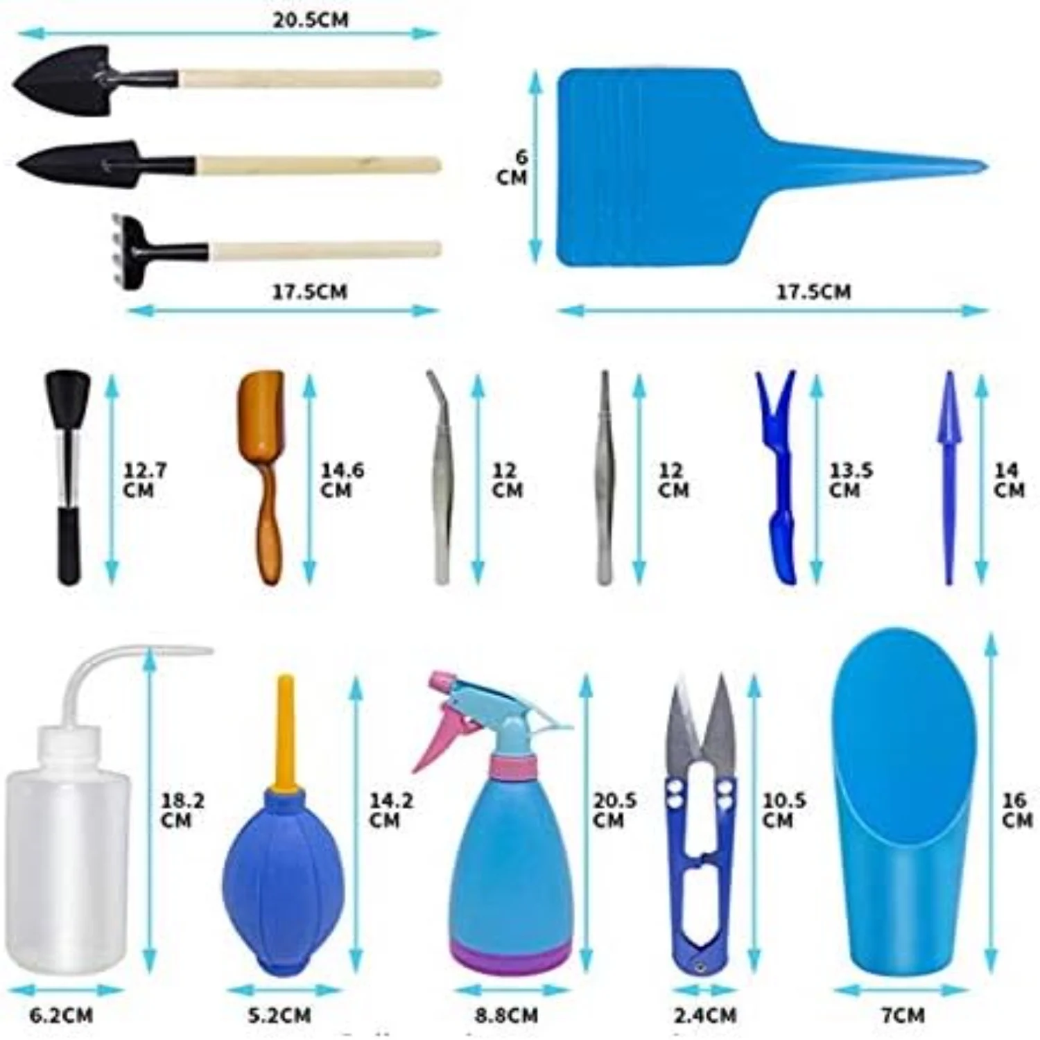 21 Pcs Mini Garden Tools Set Miniature Planting Gardening Tool Set Succulent Transplanting Tools kit Perfect Gardening Tools Gift for Women