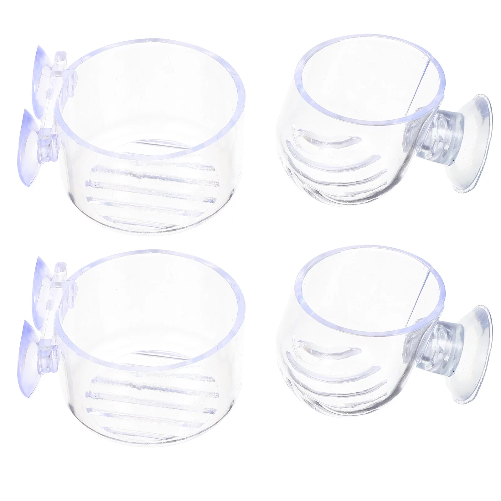 4Pcs Aquarium Plant Holder Red Worm Feeder Cup Aquarium Plant Cup Pot with Suction Cups