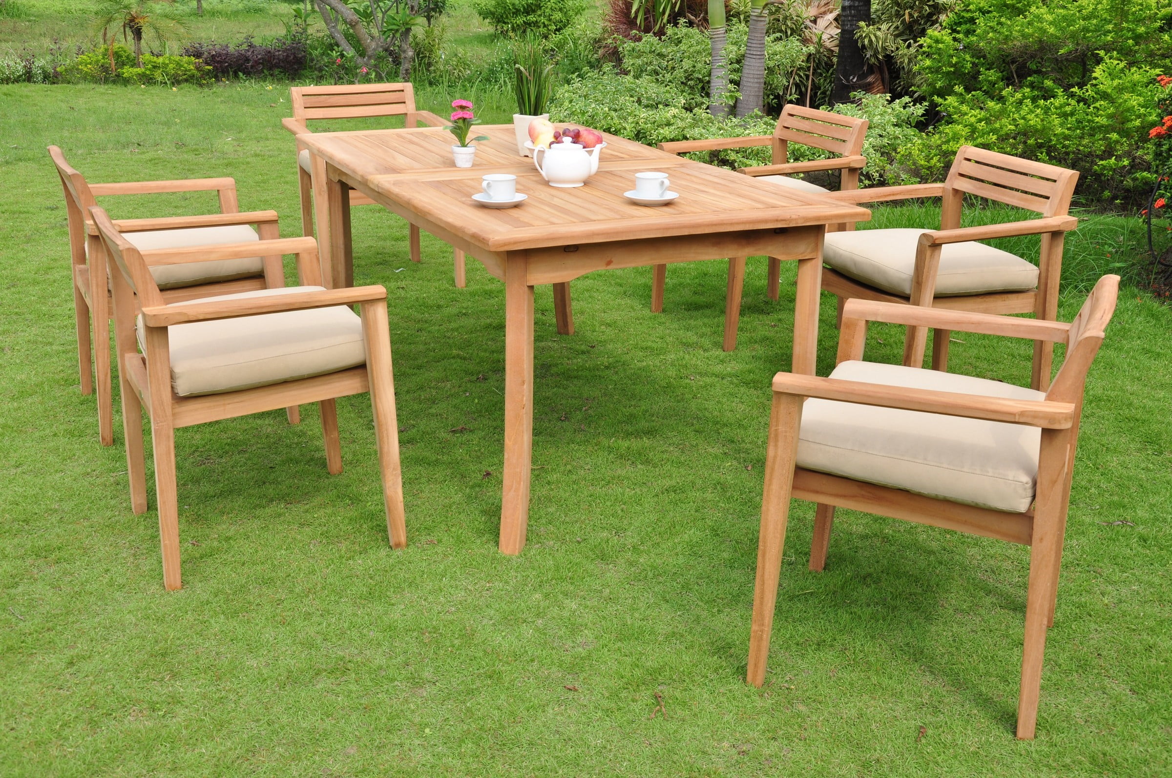 7 Pc Luxurious Grade-A Teak Dining Set - 60