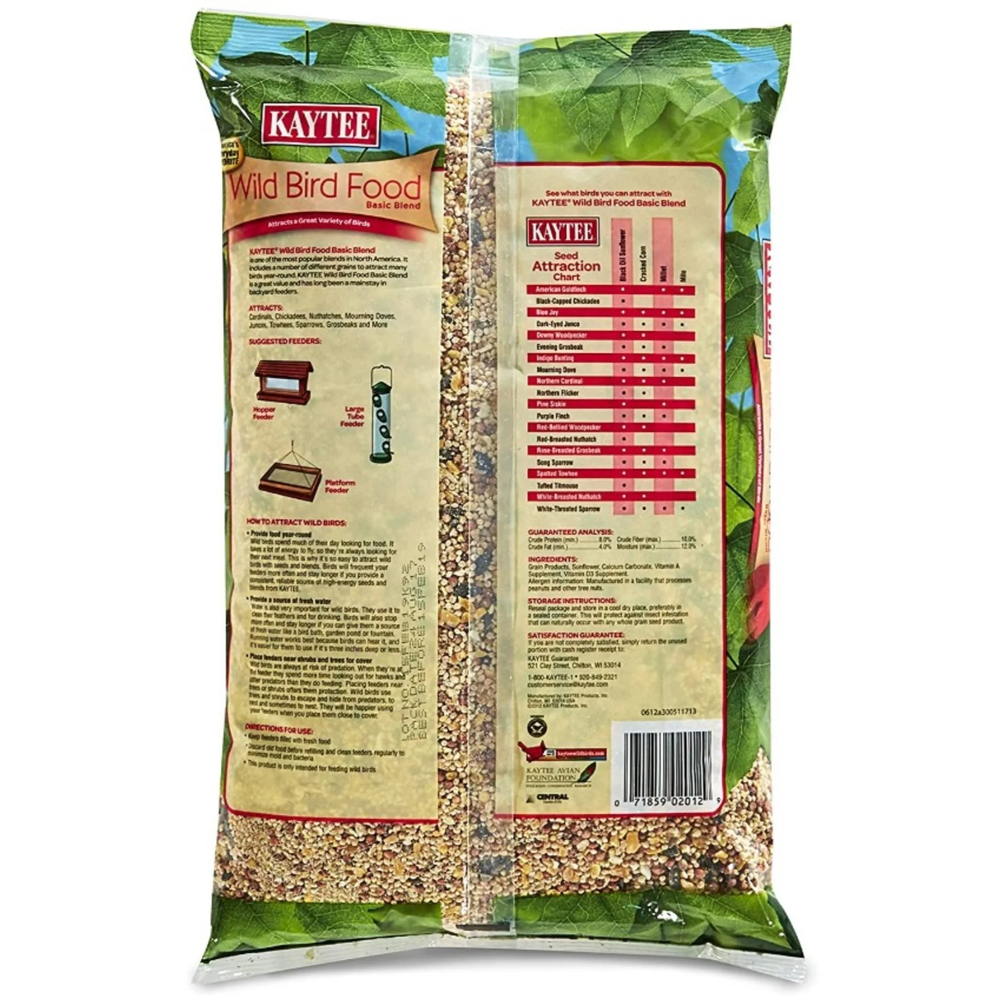 Kaytee Wild Bird Food Basic Blend with Grains and Black Oil Sunflower Seed