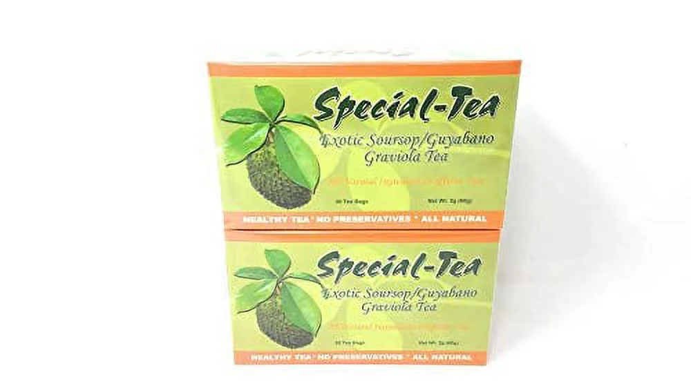 Exotic Soursop/Guyabano/Graviola , 30  bag/box, (PACK OF 2) for a TOTAL OF 60  BAGS