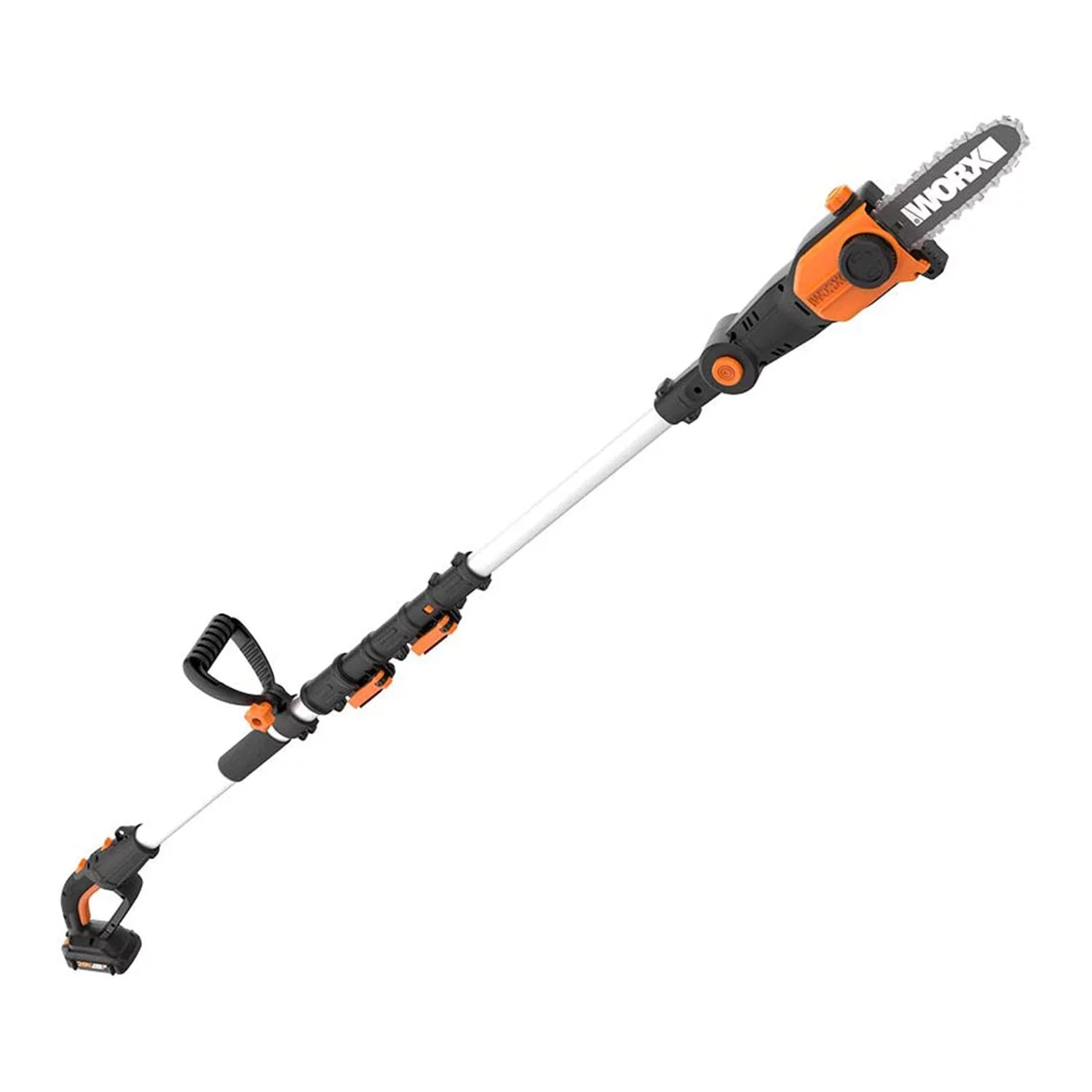 WORX WG349 2 in 1 Cordless 8 Inch Pole Saw w/ Auto Tension, Black and Orange