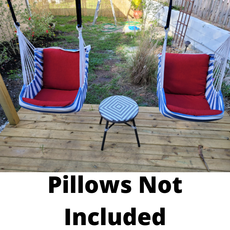 Outdoor Patio Furniture Egg Basket Swing Chair Poolside Garden Porch Blue White