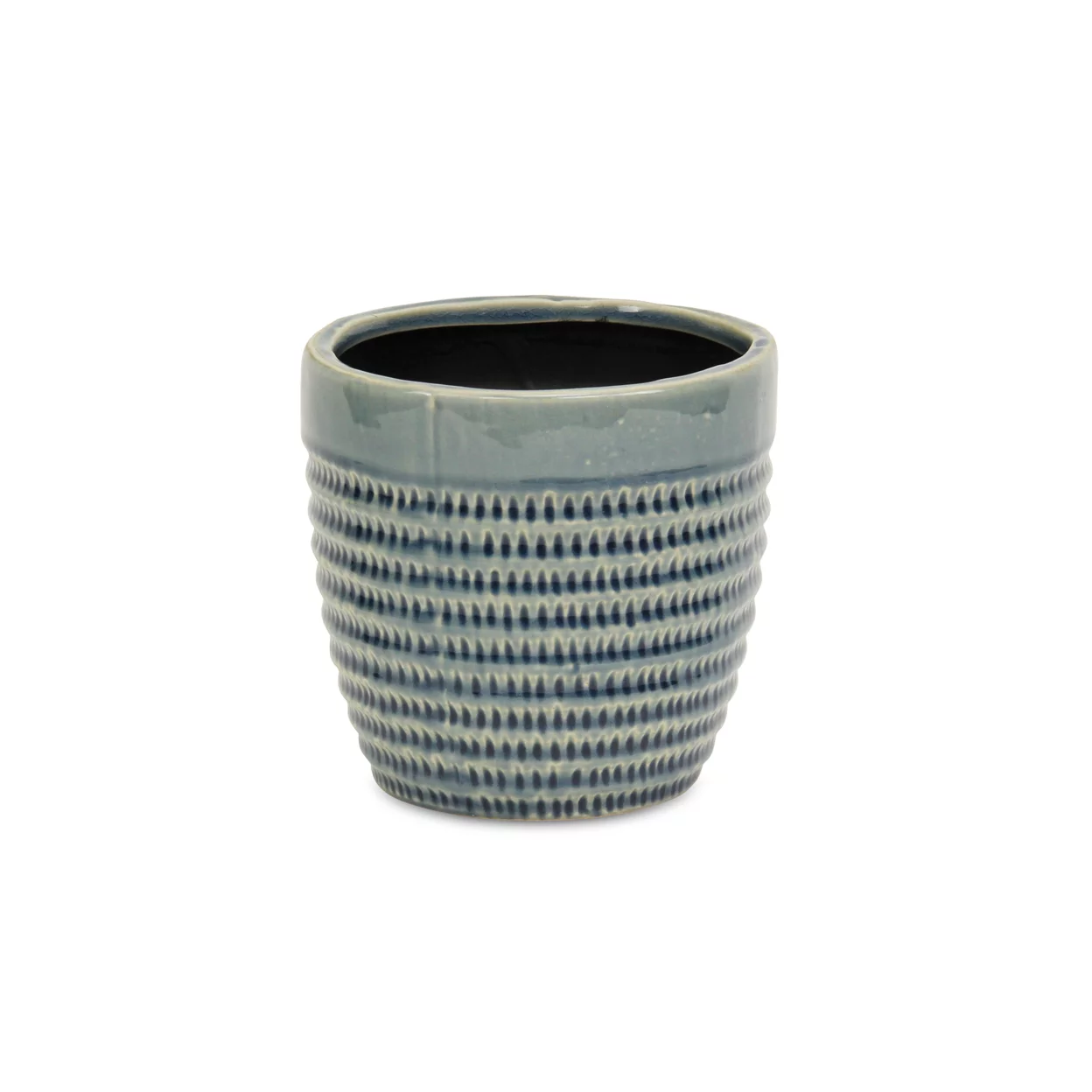 Modern Home Office Idola Tapered Blue Ceramic Pot - Large