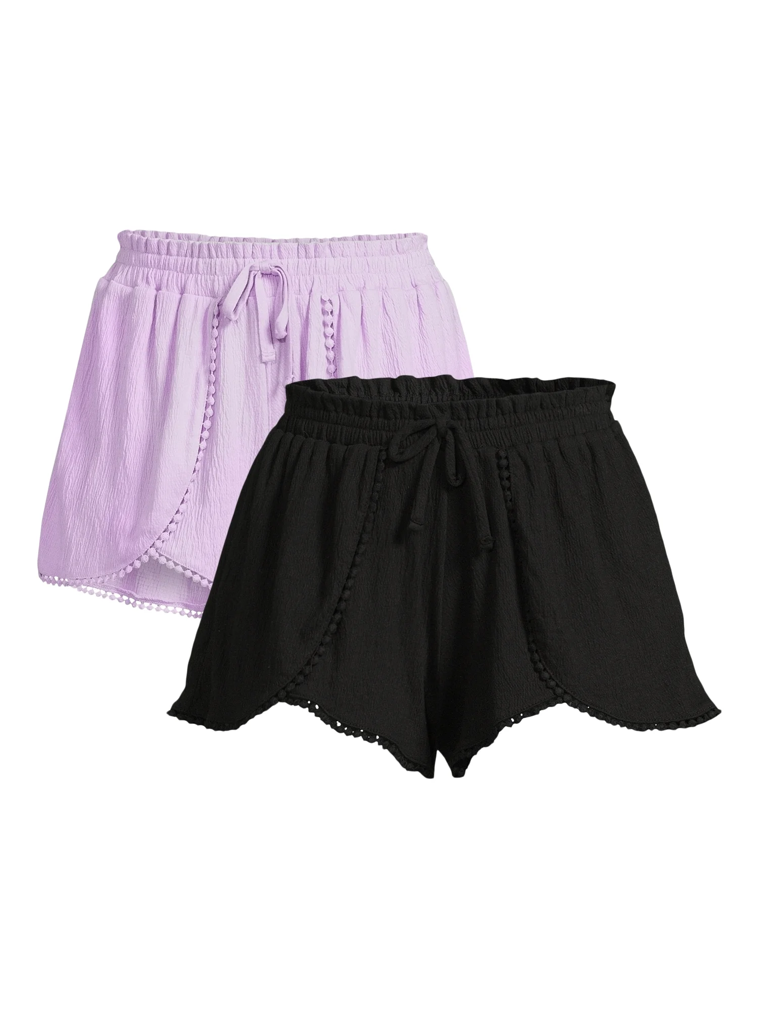 No Boundaries Juniors Knit Tulip Shorts, 2-Pack, Sizes XS-XXXL