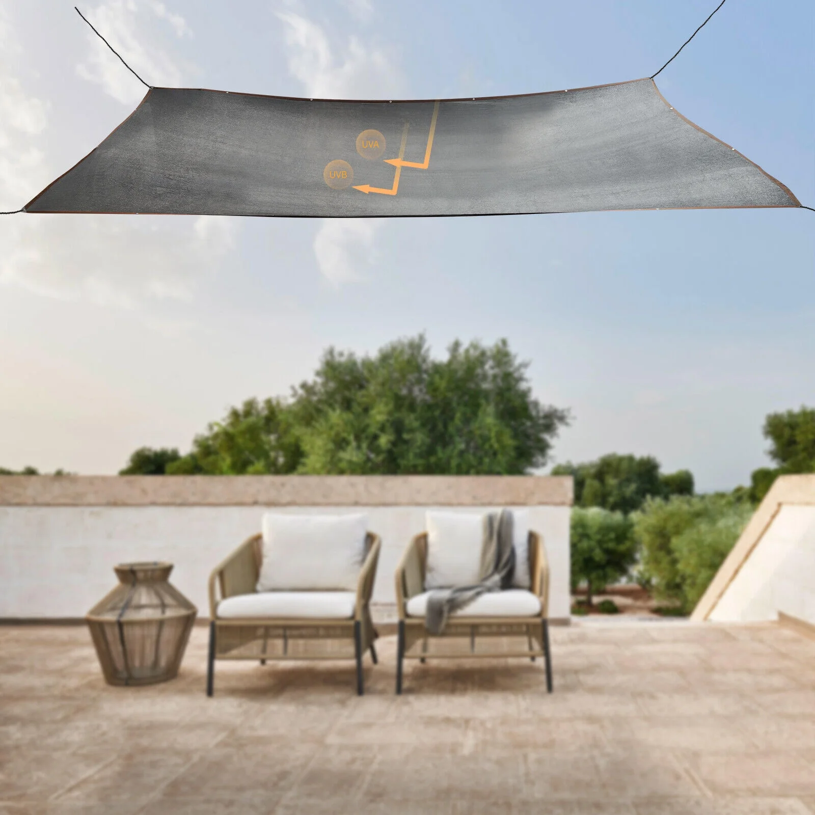 80% Resistant Shade Cloth fit Plants Garden Greenhouse Woven Net Mesh Post-Mount