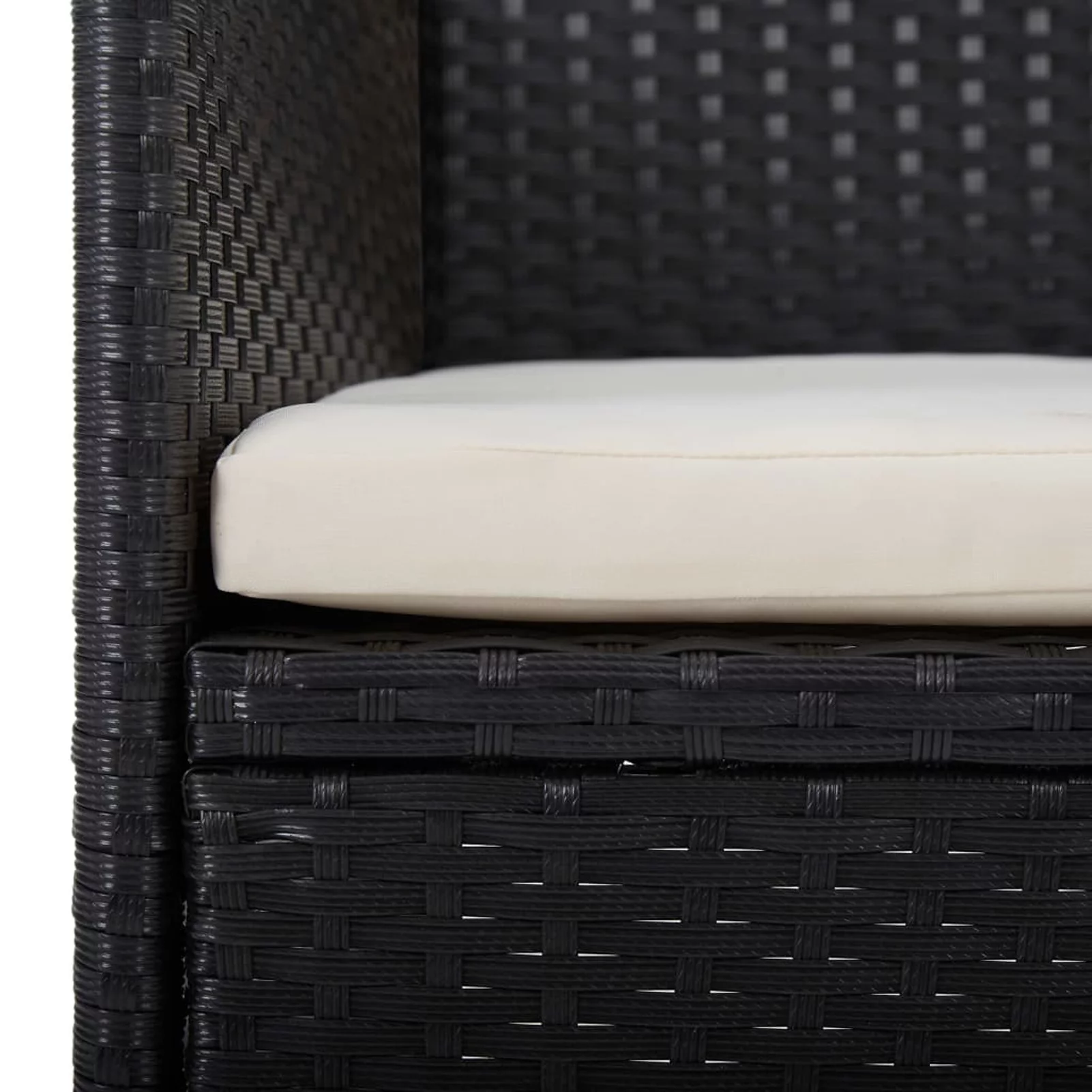 moobody Patio Dining Chairs 2pcs Poly Rattan Black