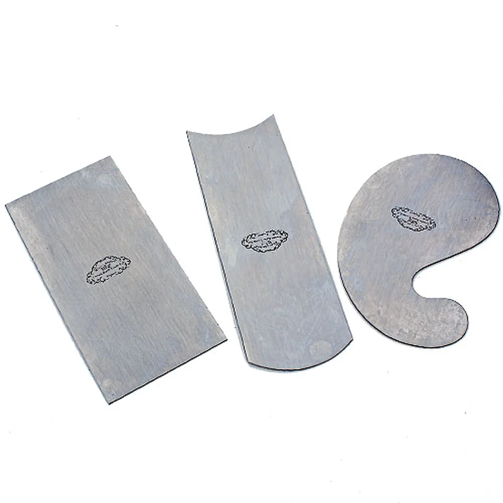 Crown 376 2-1/2 x 5 Cabinet Scraper (Gooseneck, Rectangular & Curved) - Set of 3