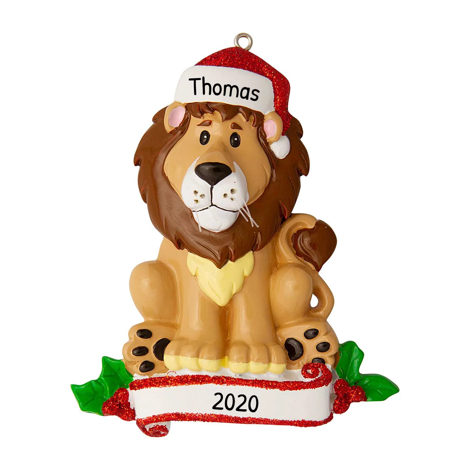 Personalized Animal Ornaments 2024 - Christmas Lion Ornament, Cute Safari Animal Christmas Ornament