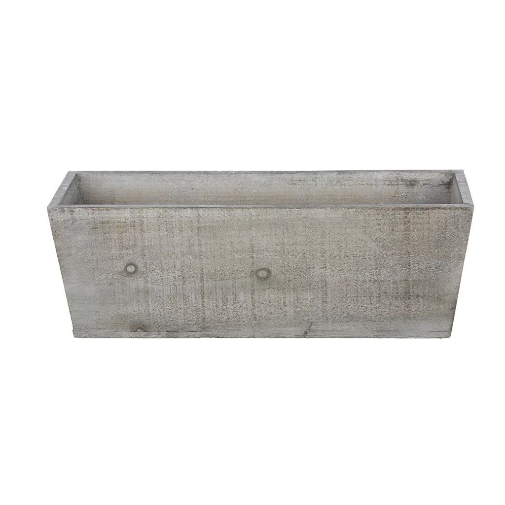 House of Silk Flowers Grey-Washed Wood Shelf Vase - 16