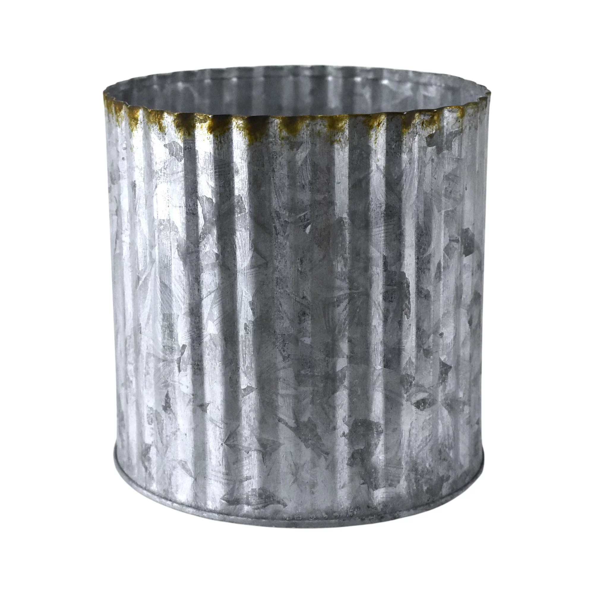 Homeford Corrugated Metal Tin Pot, 4-1/2-inch, Gray
