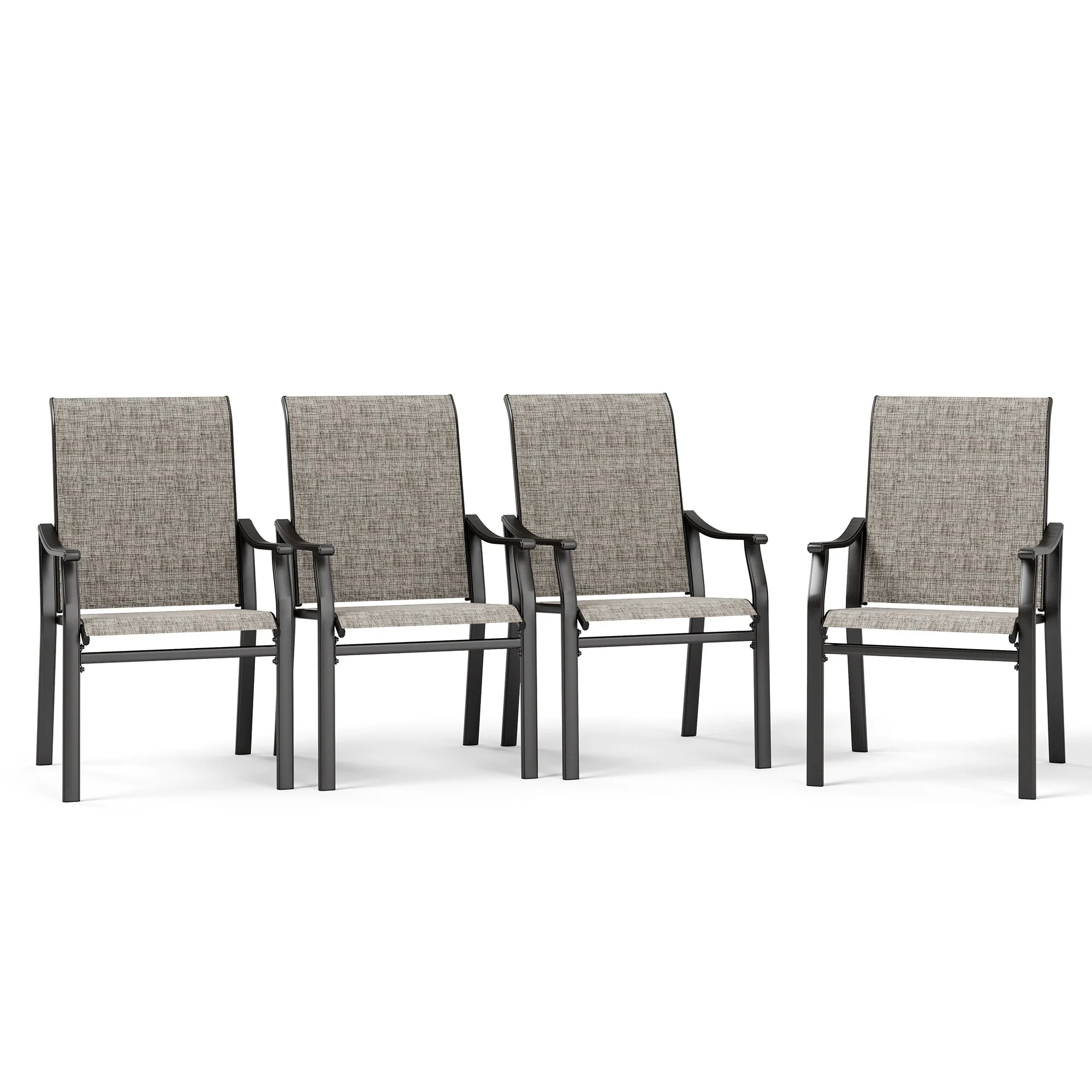 2/4-Piece Patio Dining Chair, High Back Textilene Fabric Padded Armchairs 4-Piece