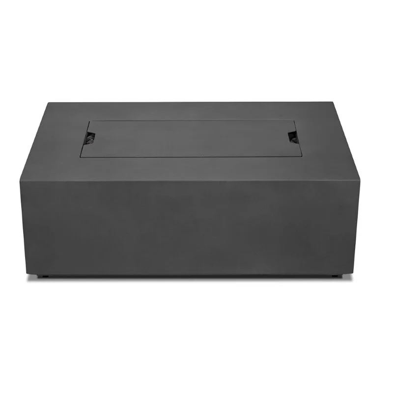 Home Square 2-Piece Set with Small Fire Table and Fire Glass in Slate/Black