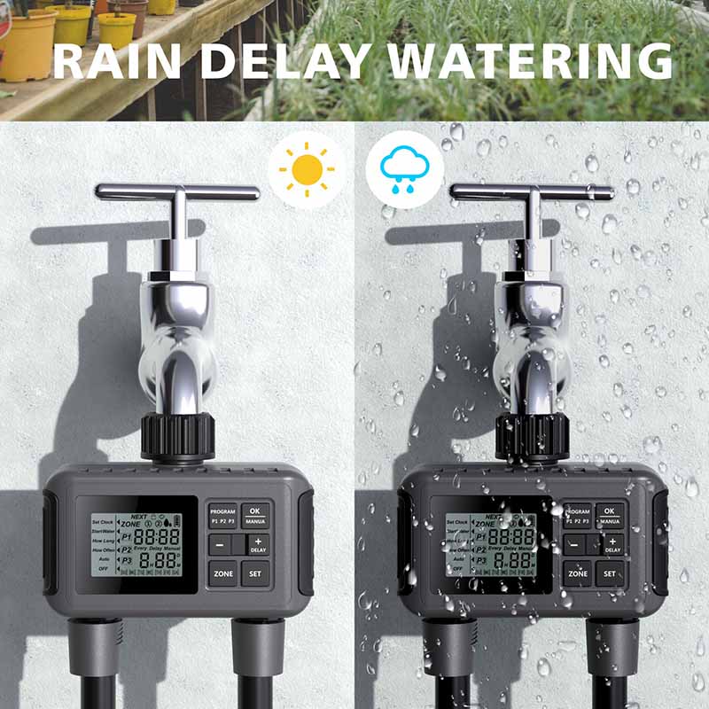 Garden Watering System 3 Separate Timing Programs Water Timer 2 Outlet Garden Irrigation System Controller