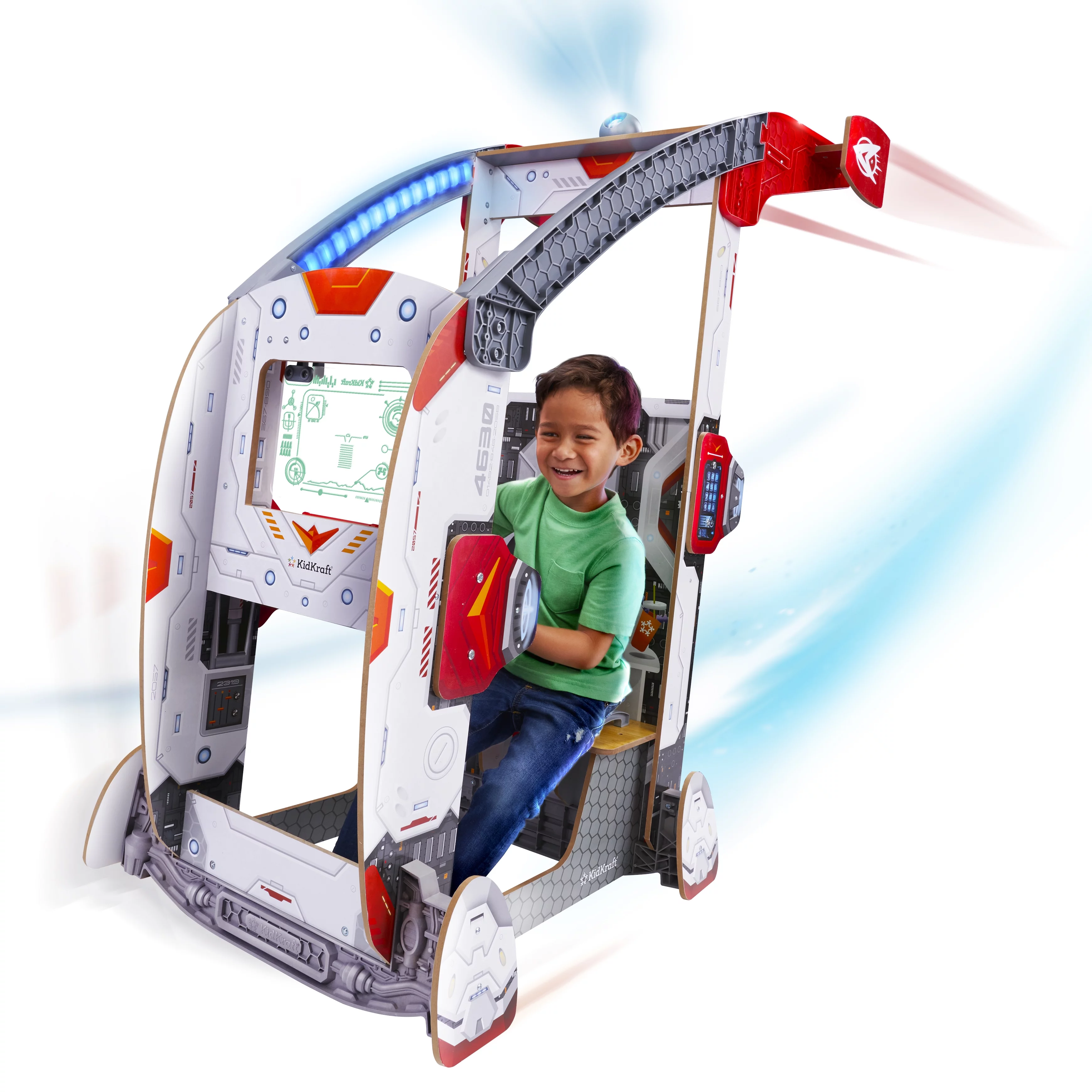 Ultimate Spaceship Wooden Pretend Play Set, Lights, Sounds & Space Projector – Ages 4+
