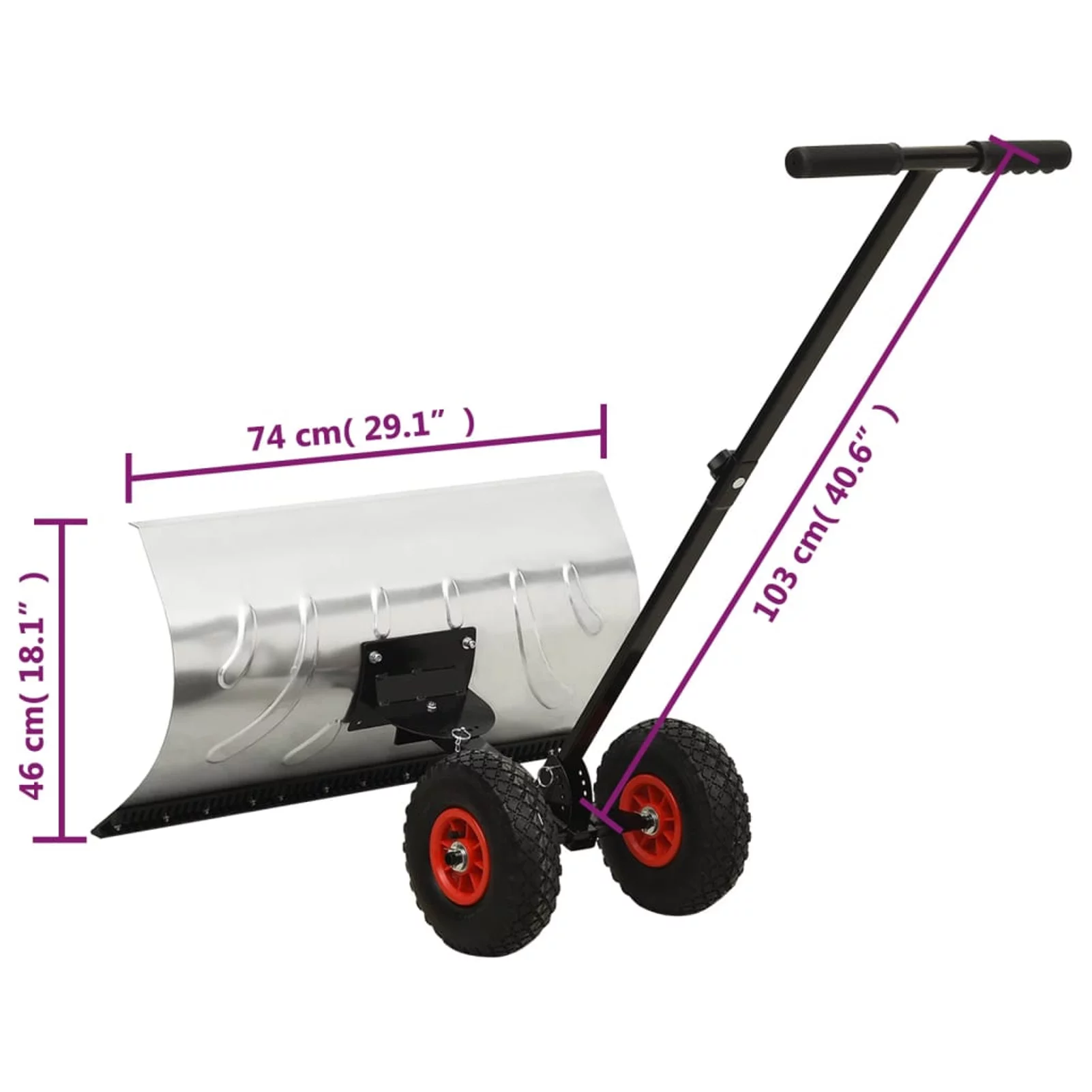 moobody Manual Snow Shovel with Wheels
