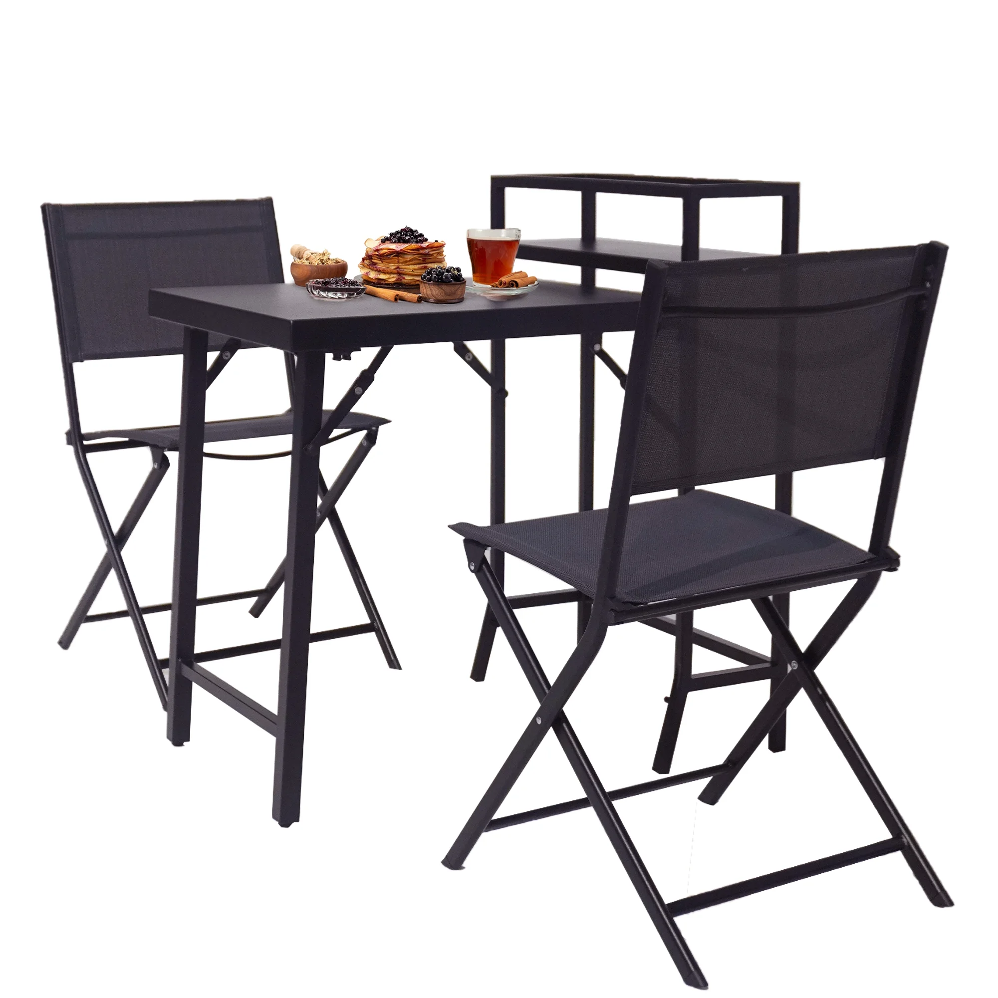 Royard Oaktree 3 Pieces Patio Bistro Set, Outdoor Patio Furniture Set for 2, Foldable Patio Table and Chairs, Outdoor Conversation Set for Garden, Yard, Deck, No Assembly Required