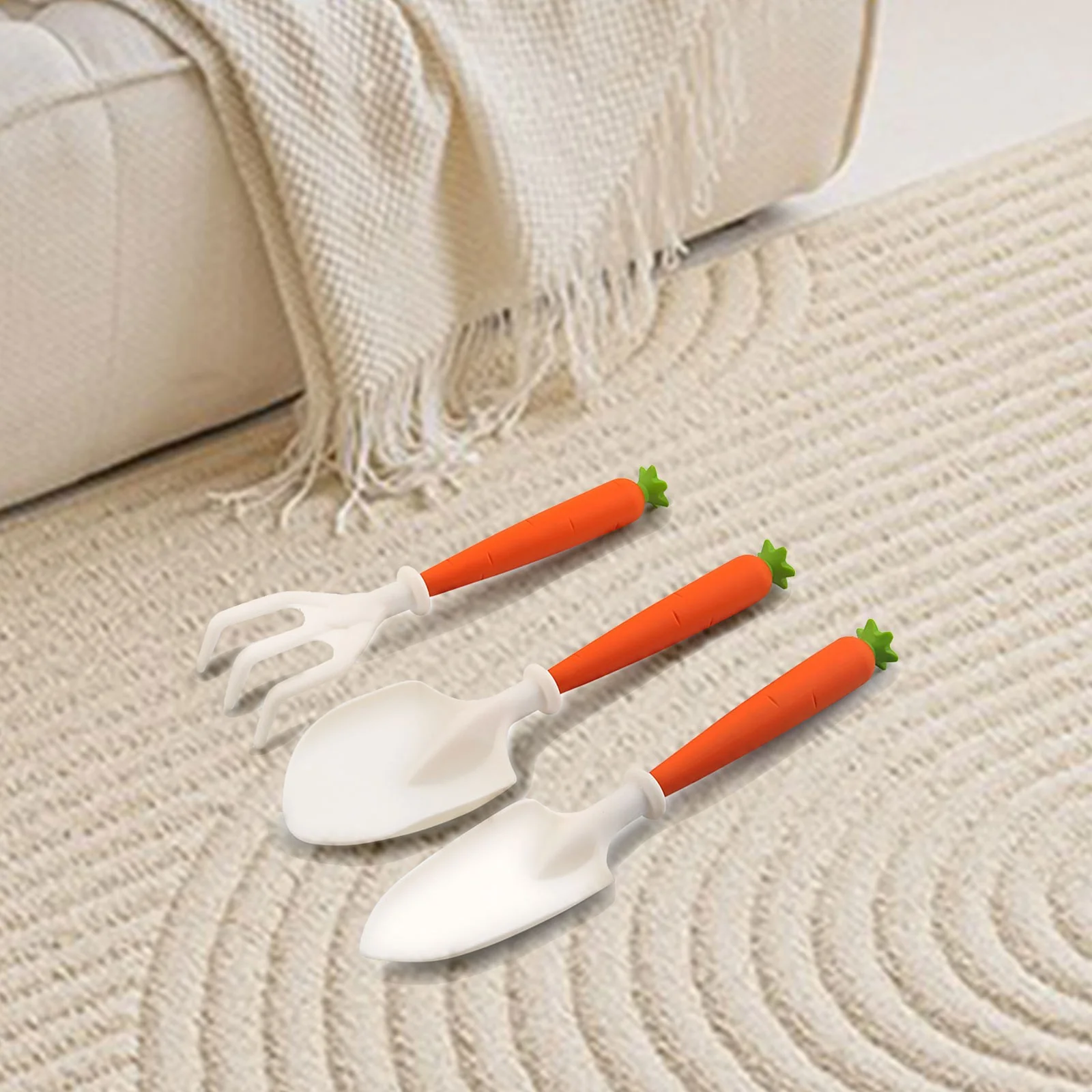 XUYAN Children's Garden Tool Set Carrot Digging Shovel Graduated Tip Shovel Rake Flower Three Set Travel Toys for Boys Baby Girls Age 3 4 5 6 7 8+