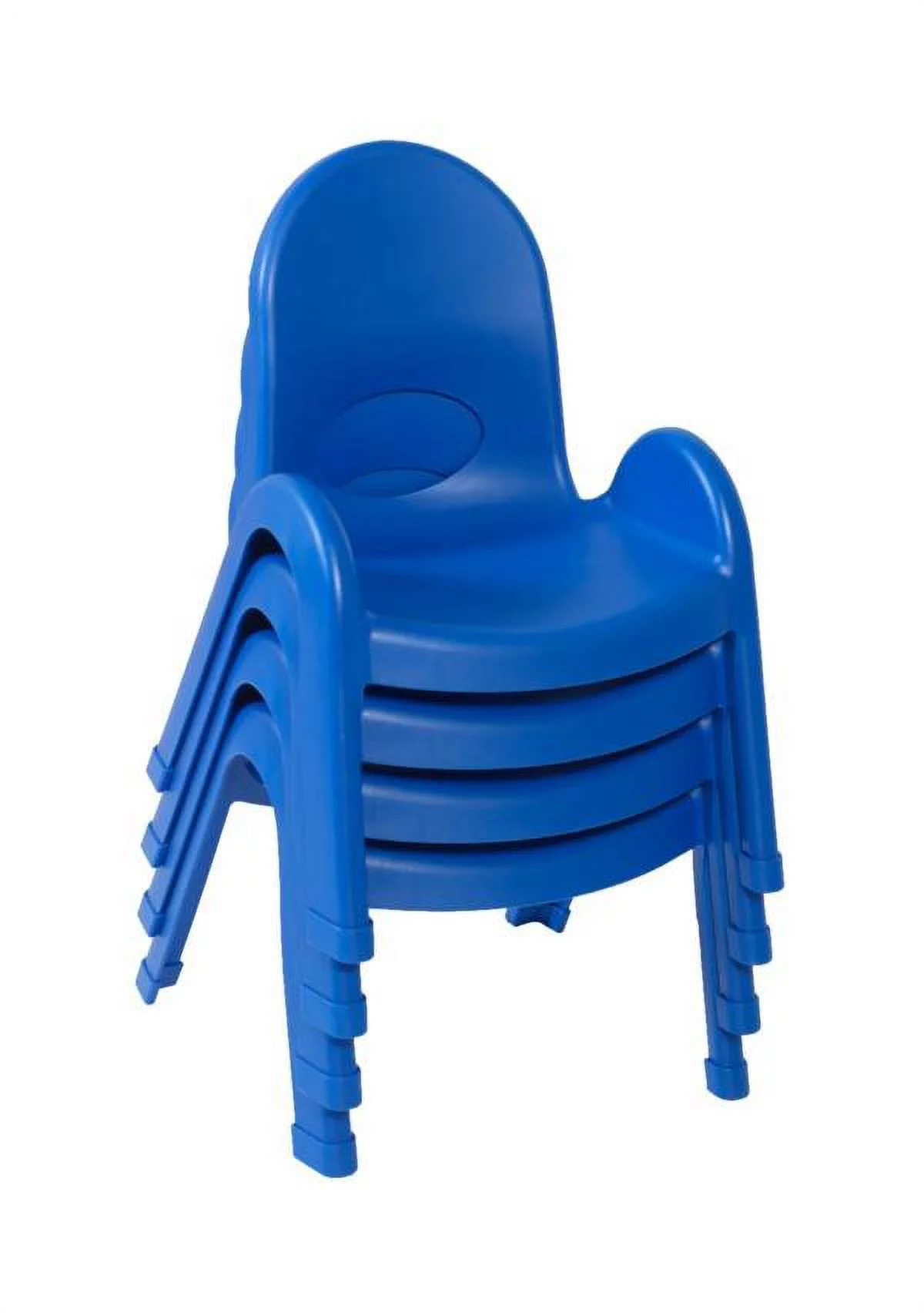 Angeles 9 in. Kids Stacking Chair in Royal Blue - Set of 4