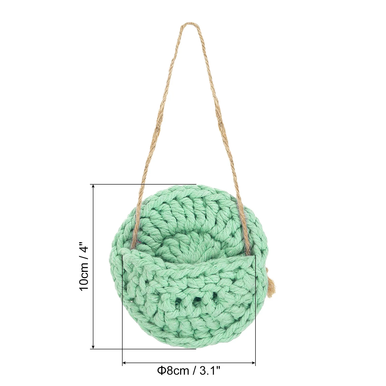 Uxcell Hanging Plant Basket, 4 Inch Dia Hanging Wall Planters for Indoor Outdoor, Green