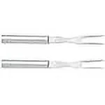 RADA Carving Fork Stainless Steel Tine and Aluminum Made in USA, 9-1/2 Inches, Pack of 2