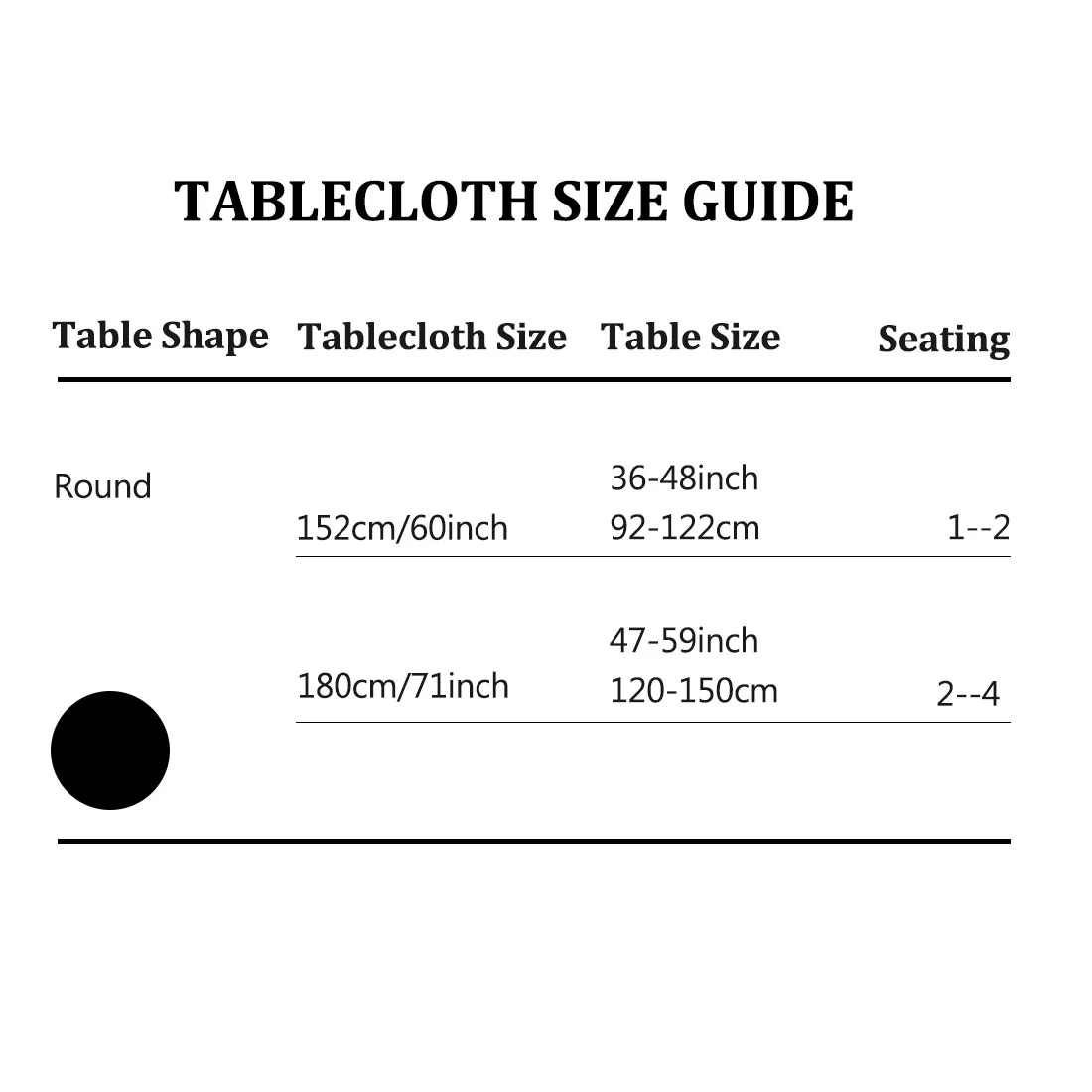PiccoCasa Vinyl Tablecloth Round Tables 71