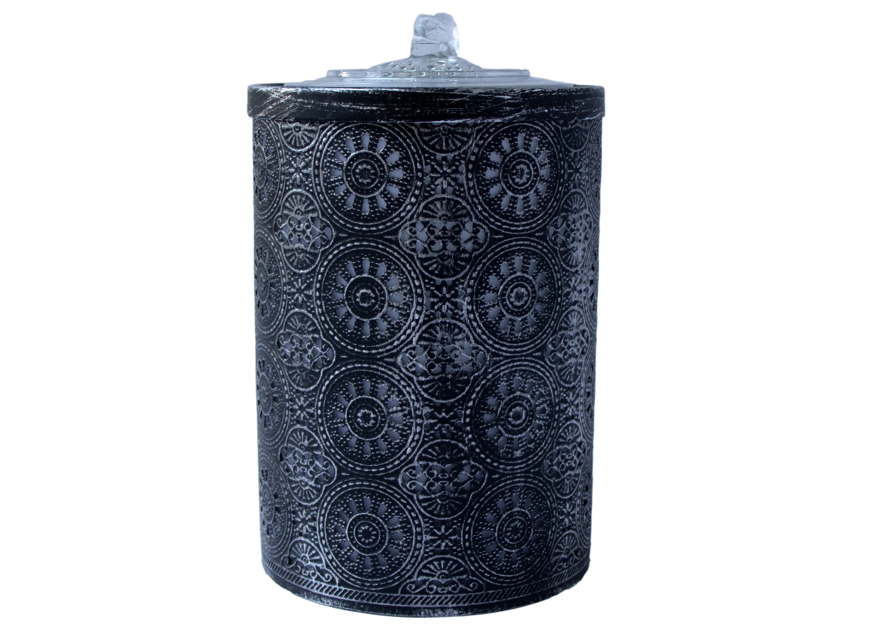 Silver Distressed Metal Die-cut Citronella Color-Changing Fountain - Medium