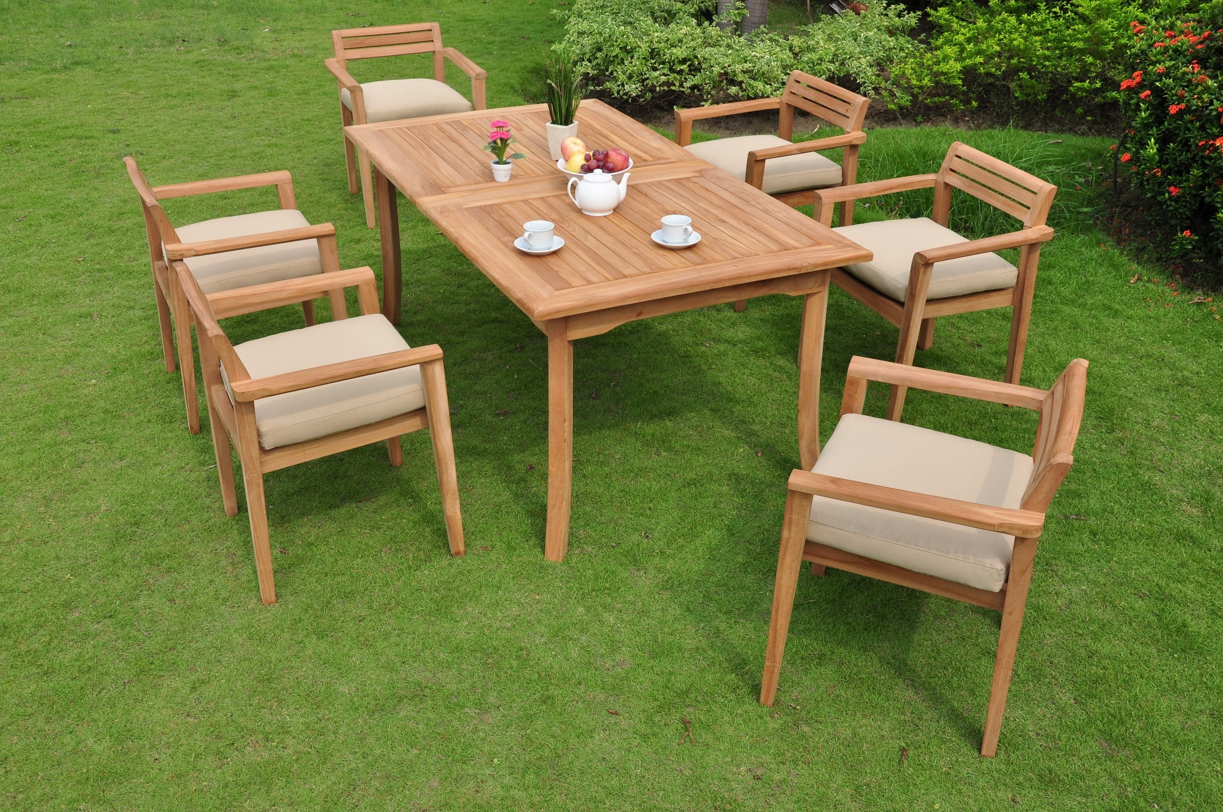 7 Pc Luxurious Grade-A Teak Dining Set - 60