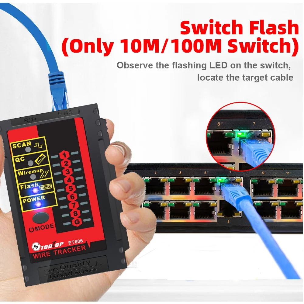 tester,Check Switch Poe Cable Check Switch Battery Indicator Auto Network Cable Tester Cable Port Tester 60v With Low With Low Battery Auto Off Tester Handheld Network Withstand Of 60v
