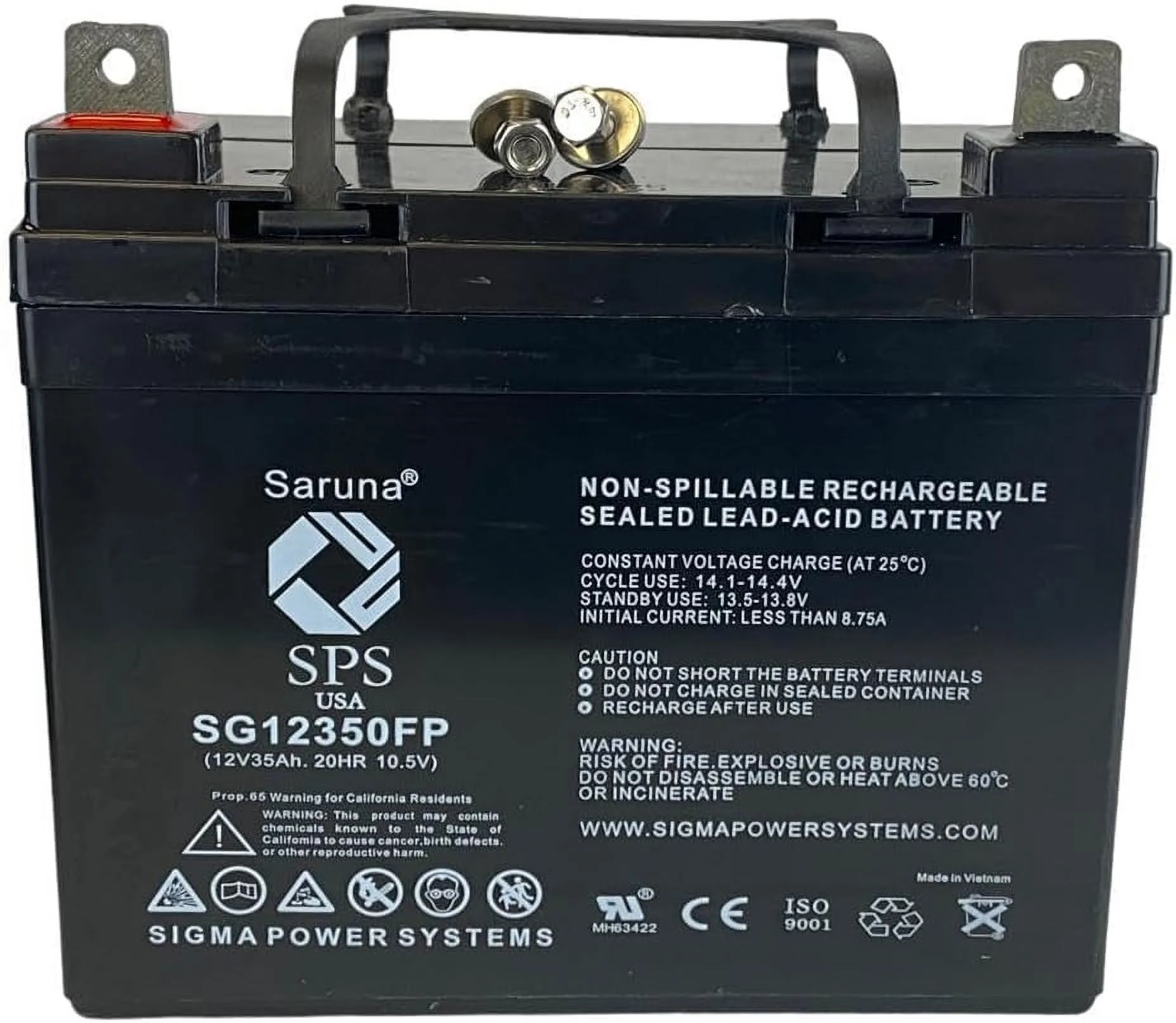 SPS Brand 12V 35Ah Replacement battery (SG12350) for Lawn Mower Clipper 2500F