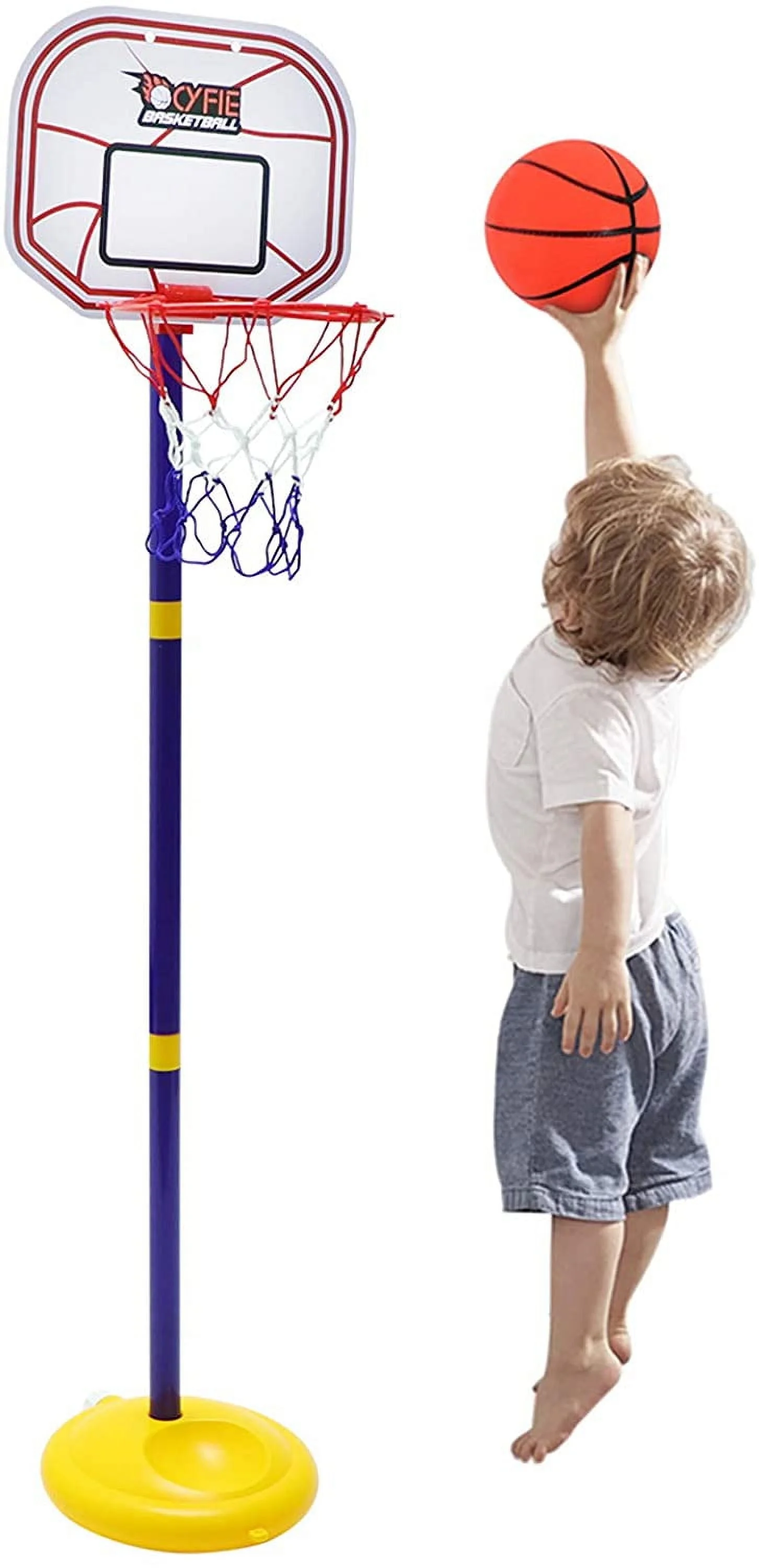 Basketball Hoop for Kids Toddler 3 Age Stand Adjustable Height 2.26-3.48 ft Mini Indoors Outdoors Basketball Goal Toy Game Play Sport with Ball and Pump for Baby Boys Girls Over 3 Years Old SEISSO