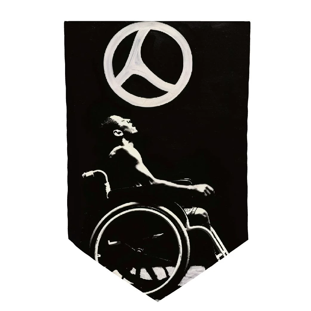 Xllo0ord Single Sided Print Garden Flag, Wheelchair Basketball Welcome Demonstration Flags Banner for Garden Yard Lawn House  12x18inch