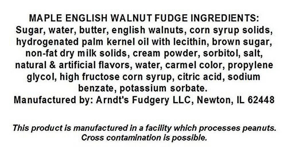 Home Made Creamy Maple English Walnut Fudge - 5 Lb Loaf