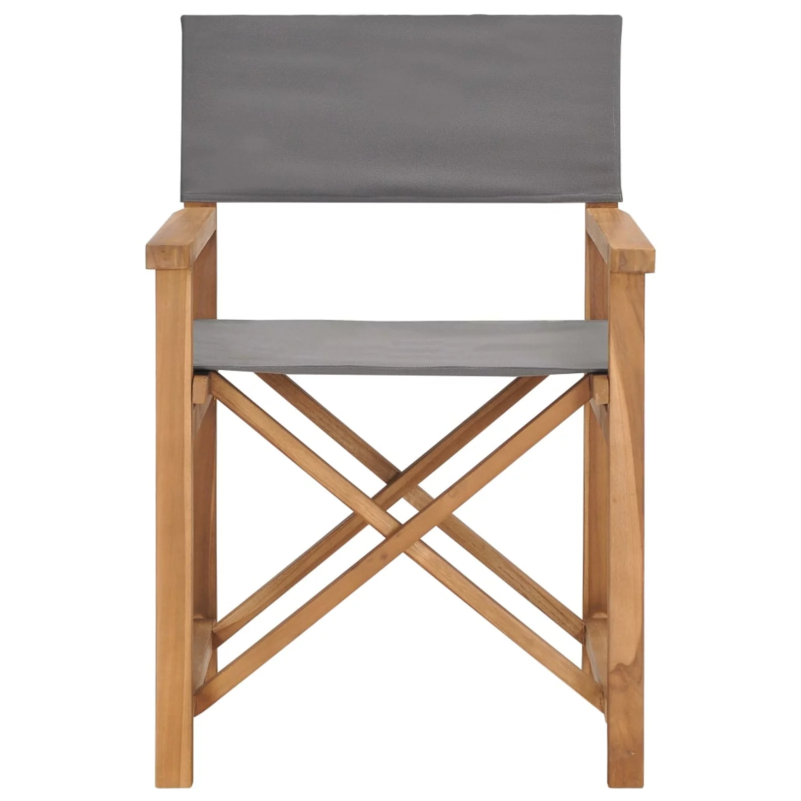 Director's Chair Solid Teak Wood Gray
