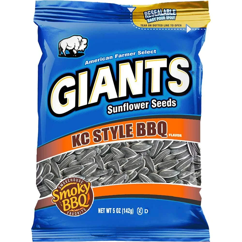 Giants KC Style Barbeque Sunflower Seed Snacks, 5 Ounce -- 12 per case.