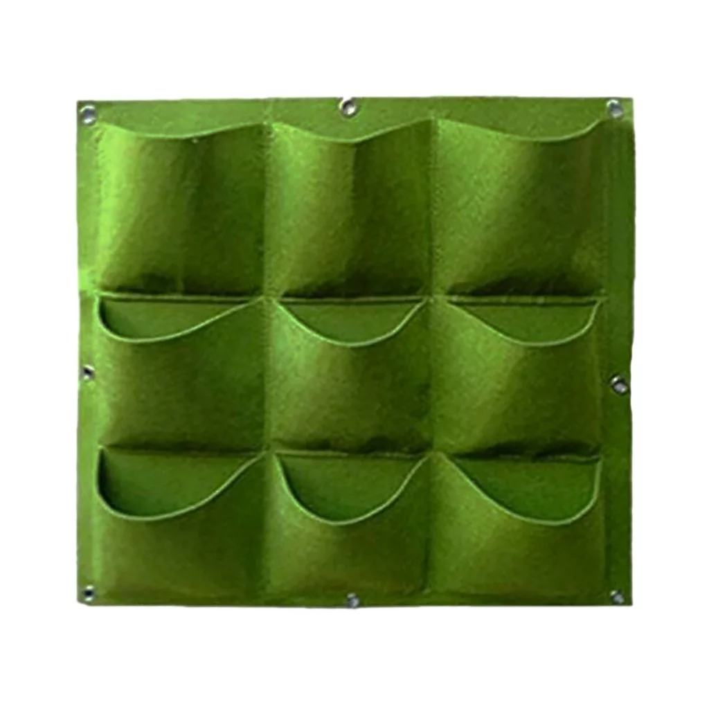Fridja 9 Pocket Vertical Greening Hanging Wall Garden Plant Grow Pot Bag Planter