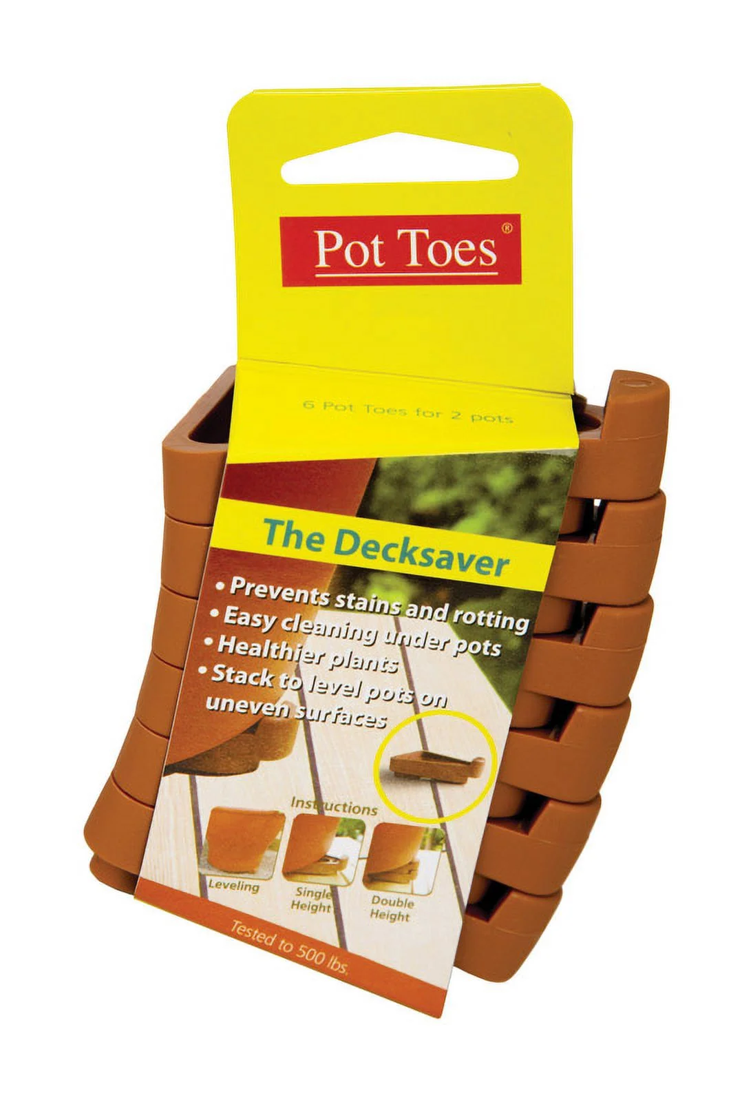 1 Pc, Pot Toes The Decksaver 1 In. H X 2 In. W X 3 In. D Plastic Planter Feet Terracotta