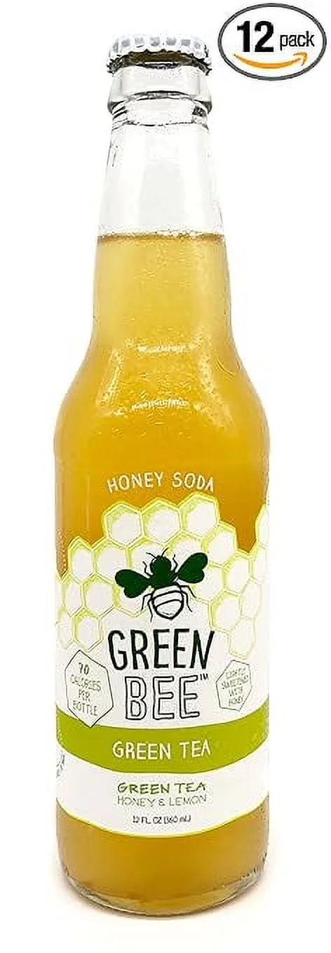 Green Bee Honey Sodas 12 Pack Made From Real Honey Bundled by Louisiana Pantry (Honey Lemon Green Tea)