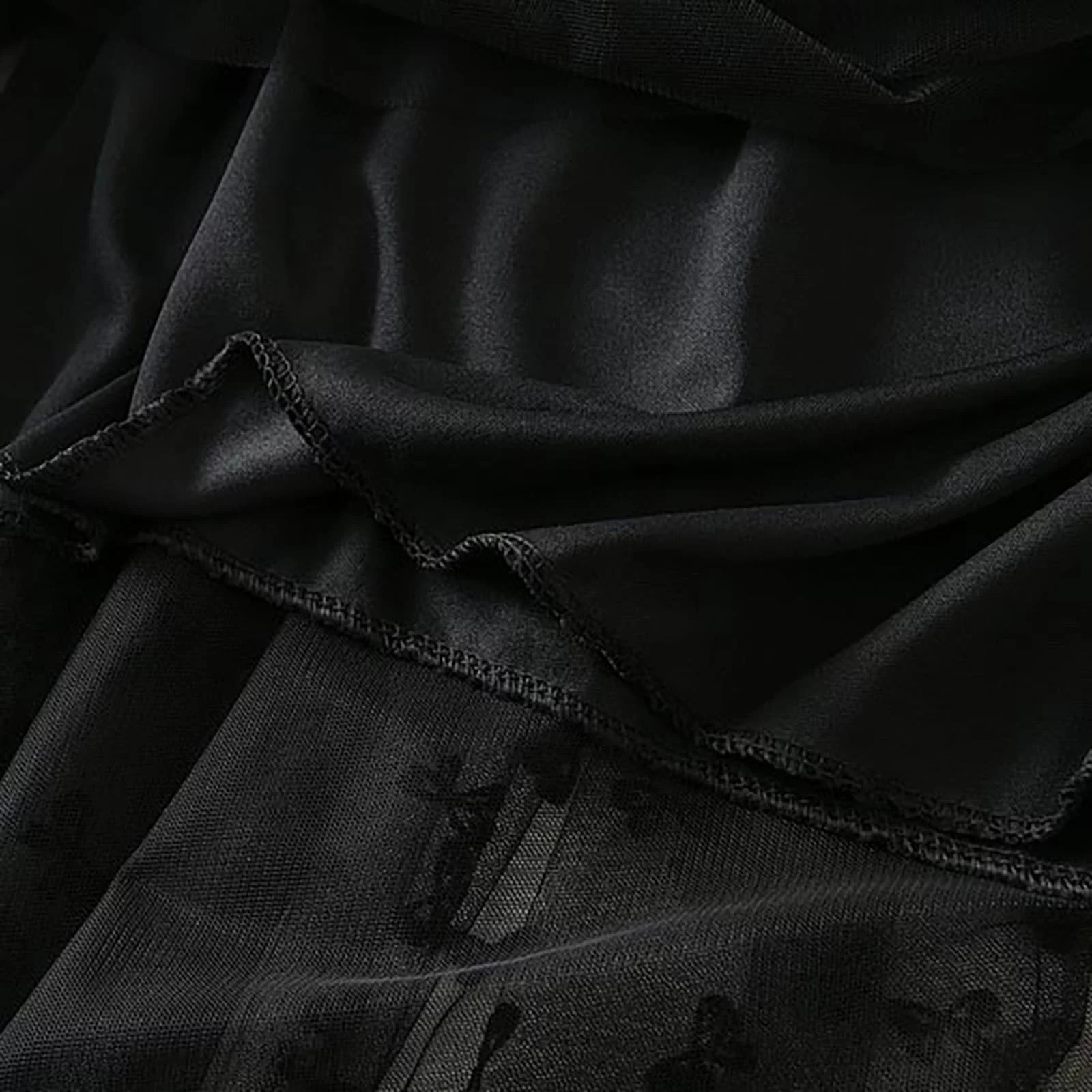 Spring Maxi Skirt Women Flocked Bow Mesh Skirt Mid-Calf Length High Waist A-Line Skirt Dress Two Piece Skirt Set